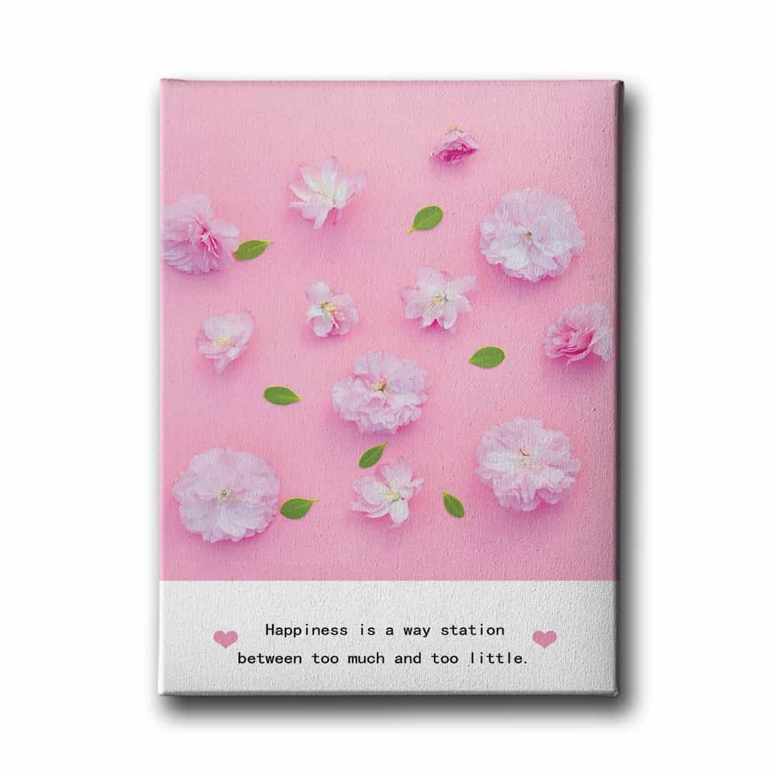 Pembe Cicek Canvas Tablo