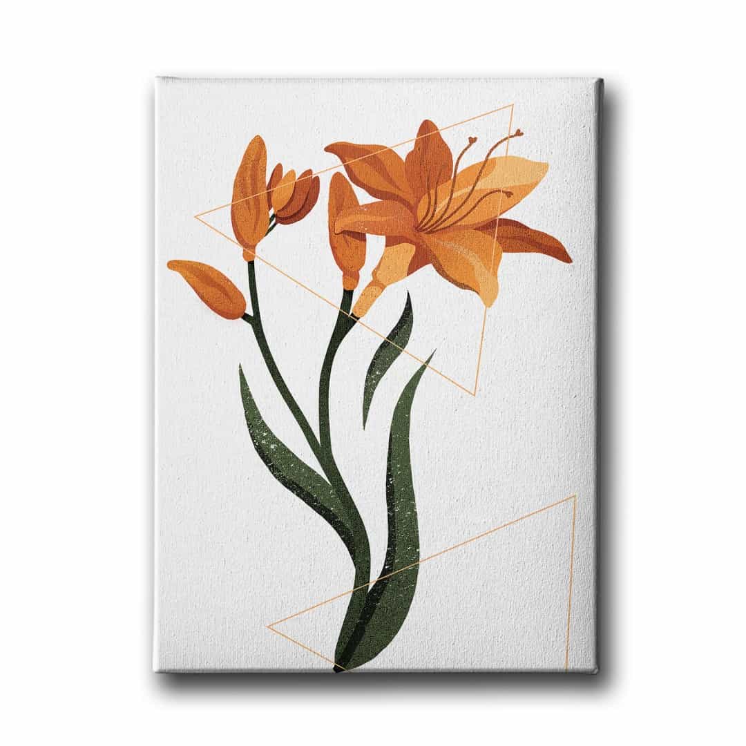 Turuncu Cicek Canvas Tablo