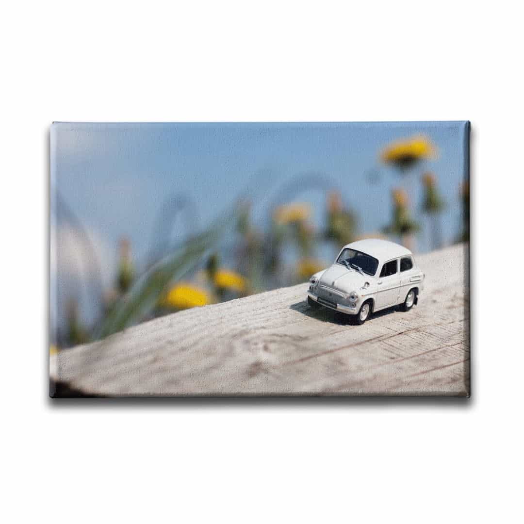 Nostaji Beyaz Araba Canvas Tablo