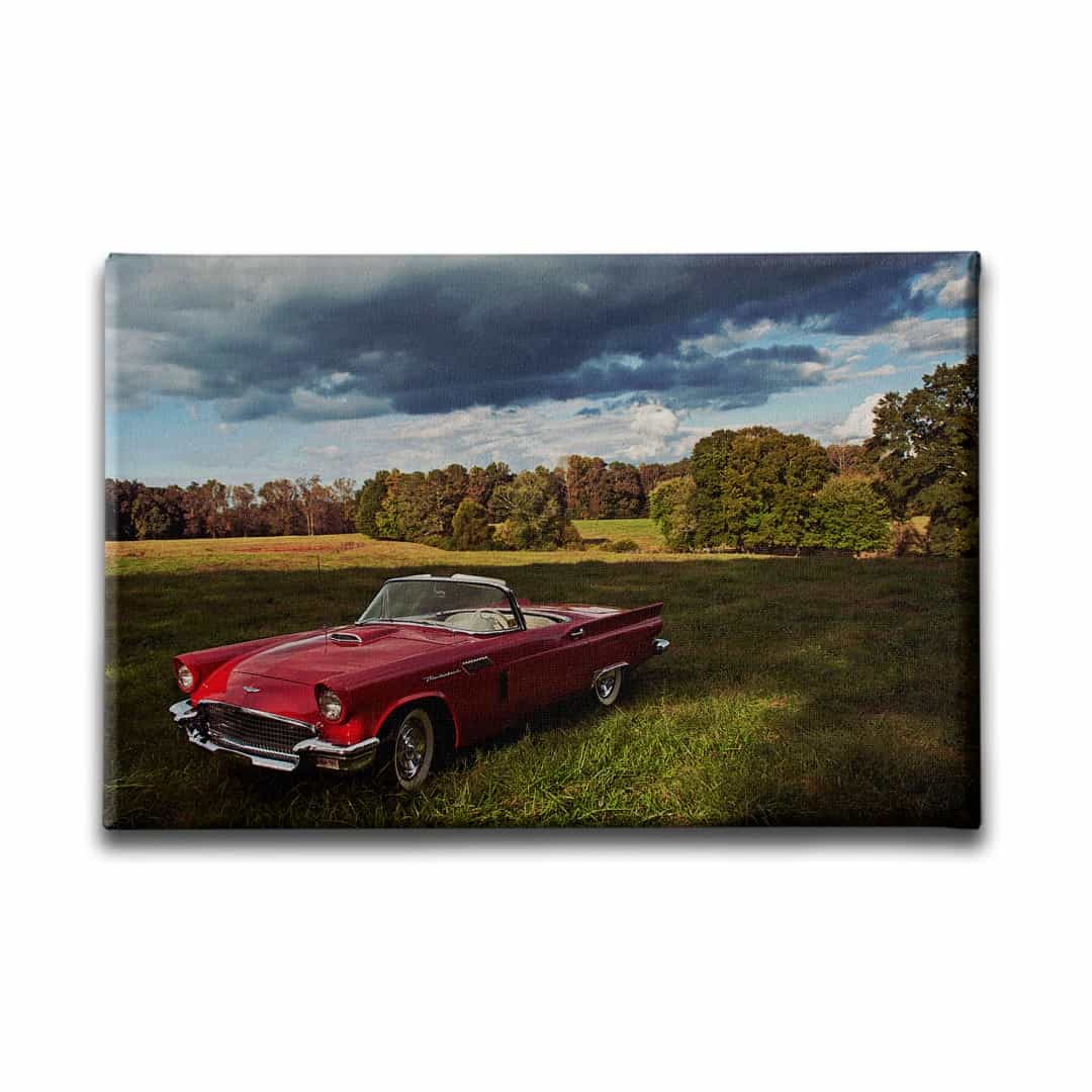 Klasik Kirmizi Araba Canvas Tablo