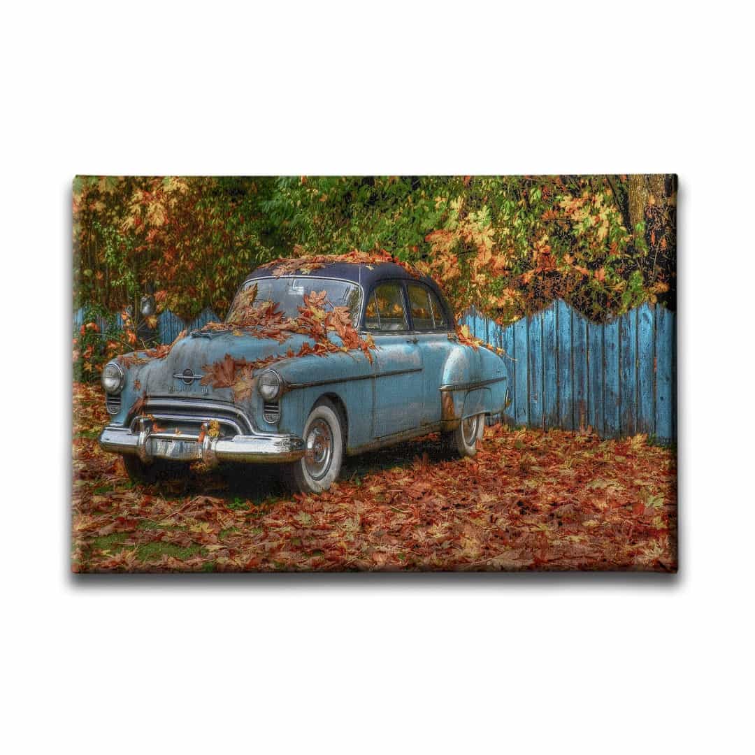 Klasik Mavi Araba Canvas Tablo