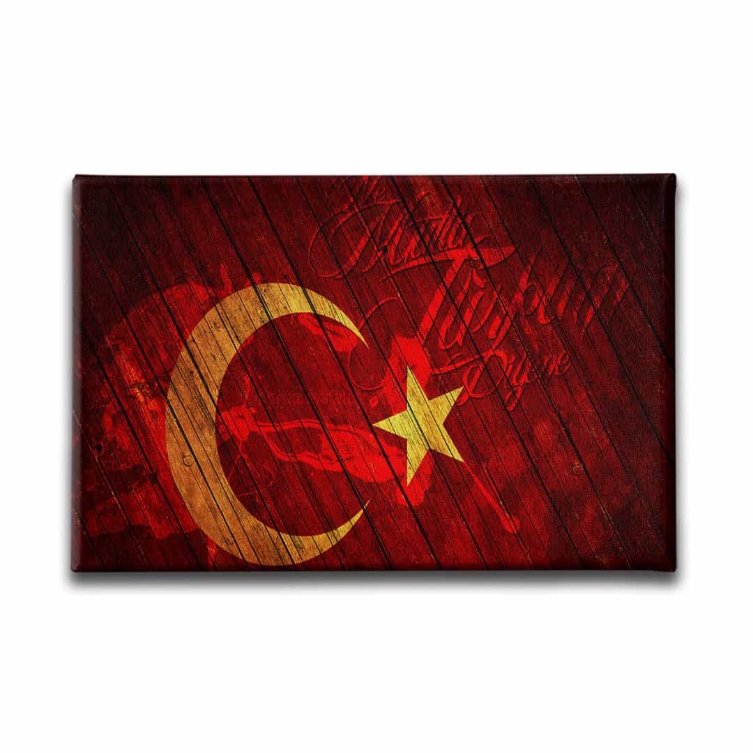 Ne Mutlu Turkum Diyene Turk Bayragi Kanvas Tablo