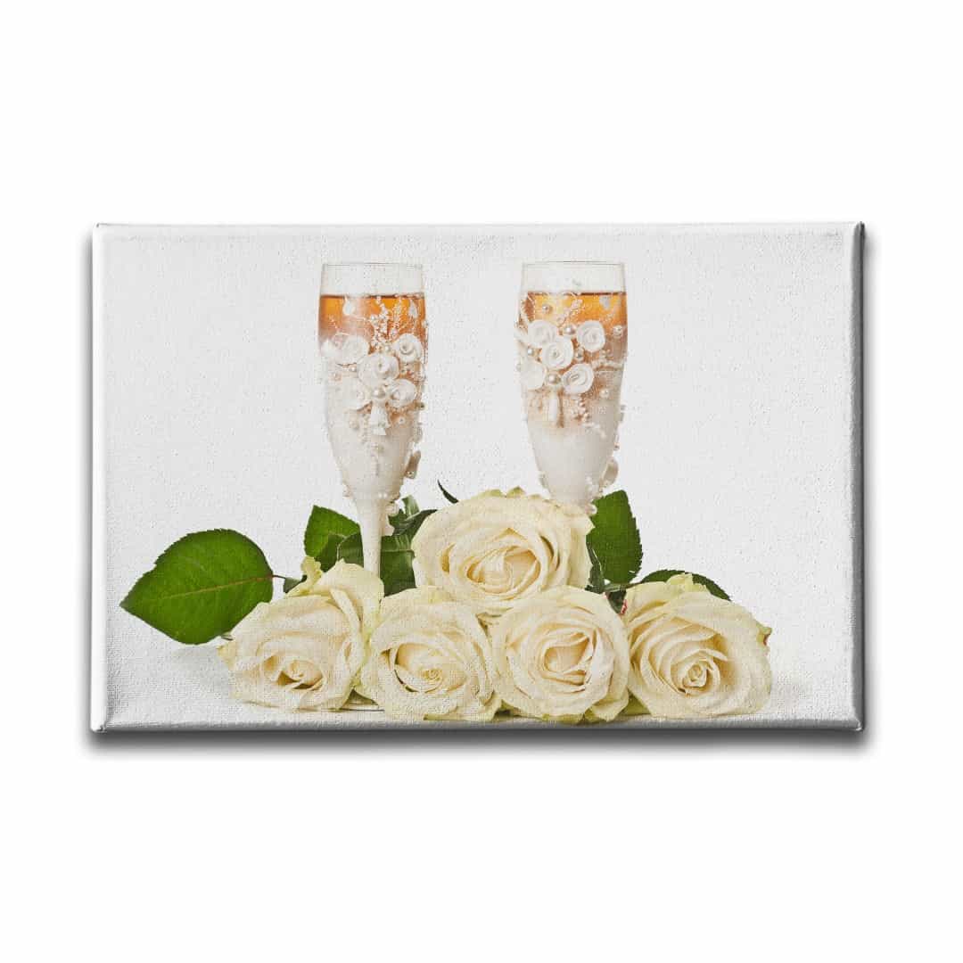 Kadeh - Beyaz Gul Kanvas Tablo