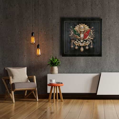 Osmanli Devlet Armasi Kanvas Tablo