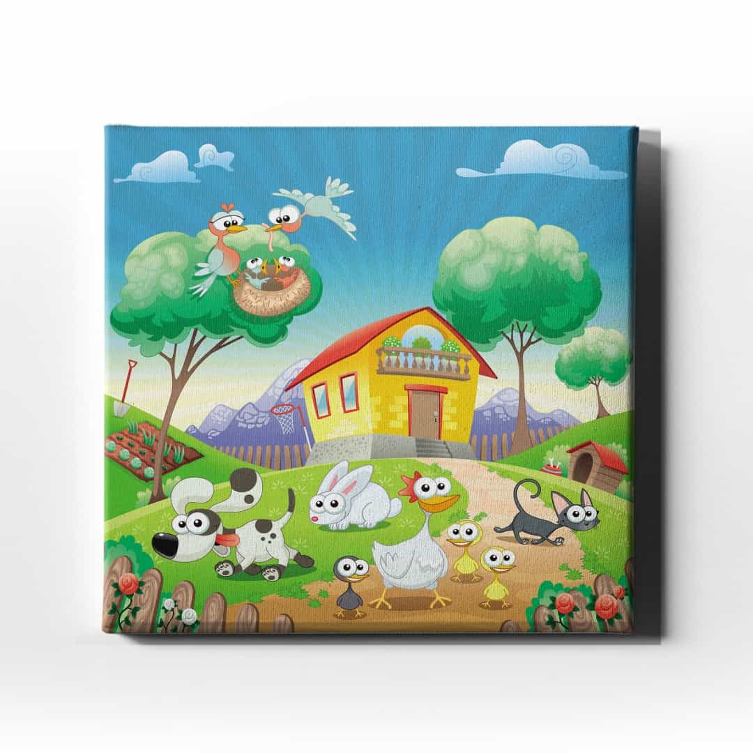 Hayvanlar Cocuk Kanvas Tablo