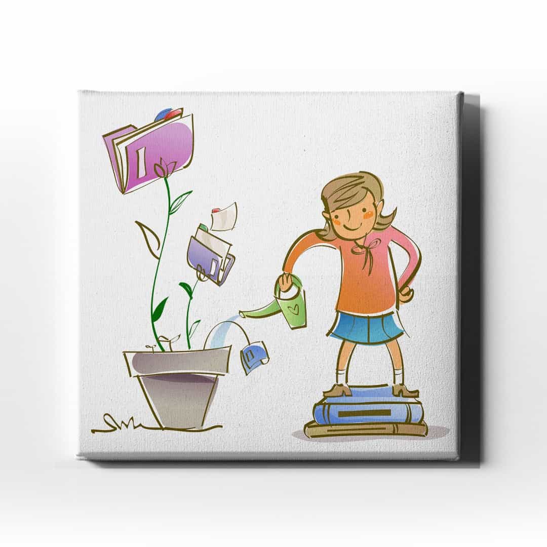 Kitap Sevgisi Cocuk Kanvas Tablo