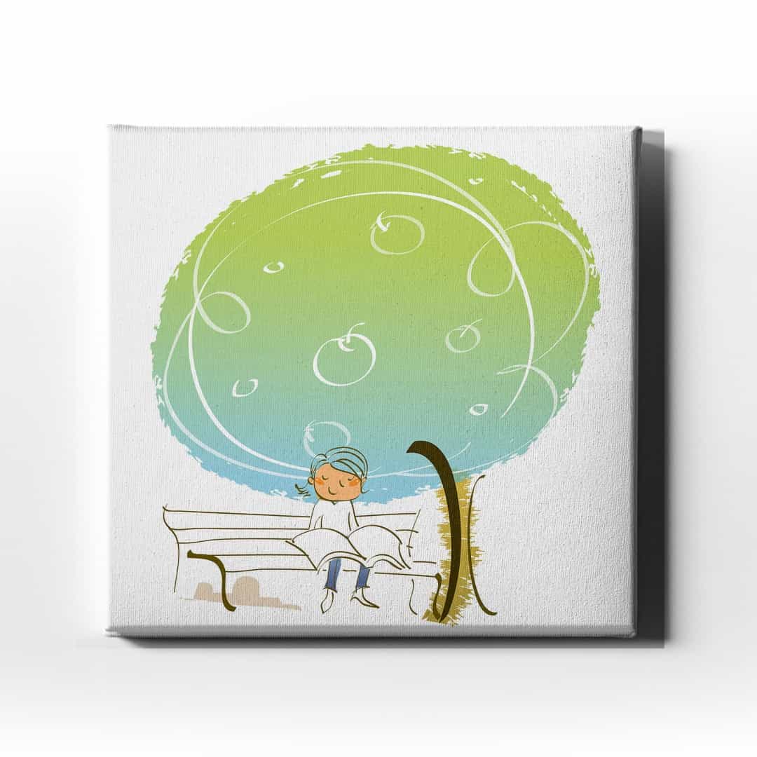 Cocuk Ve Agac  Kanvas Tablo