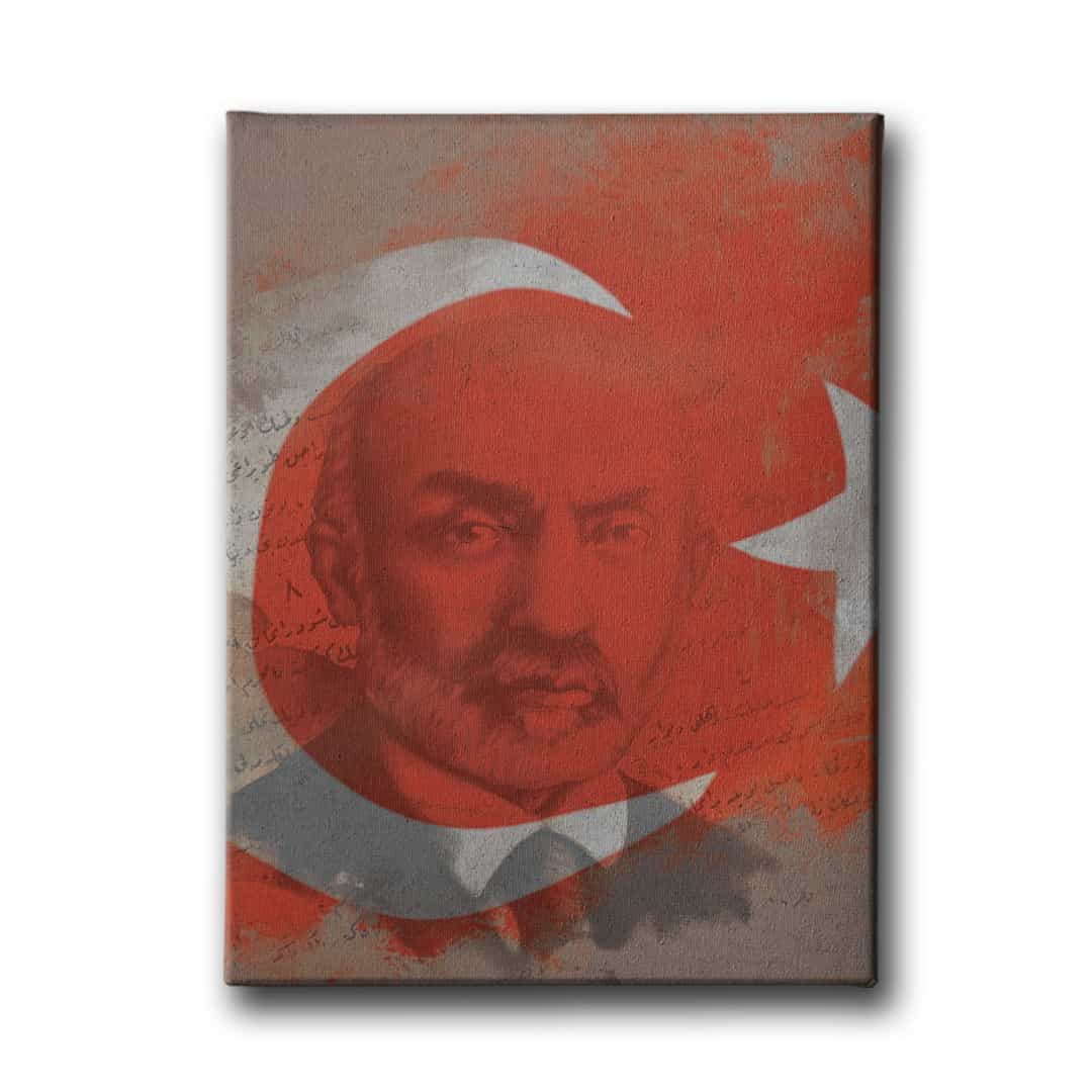 Turk Bayragi - M. Akif Ersoy Kanvas Tablo