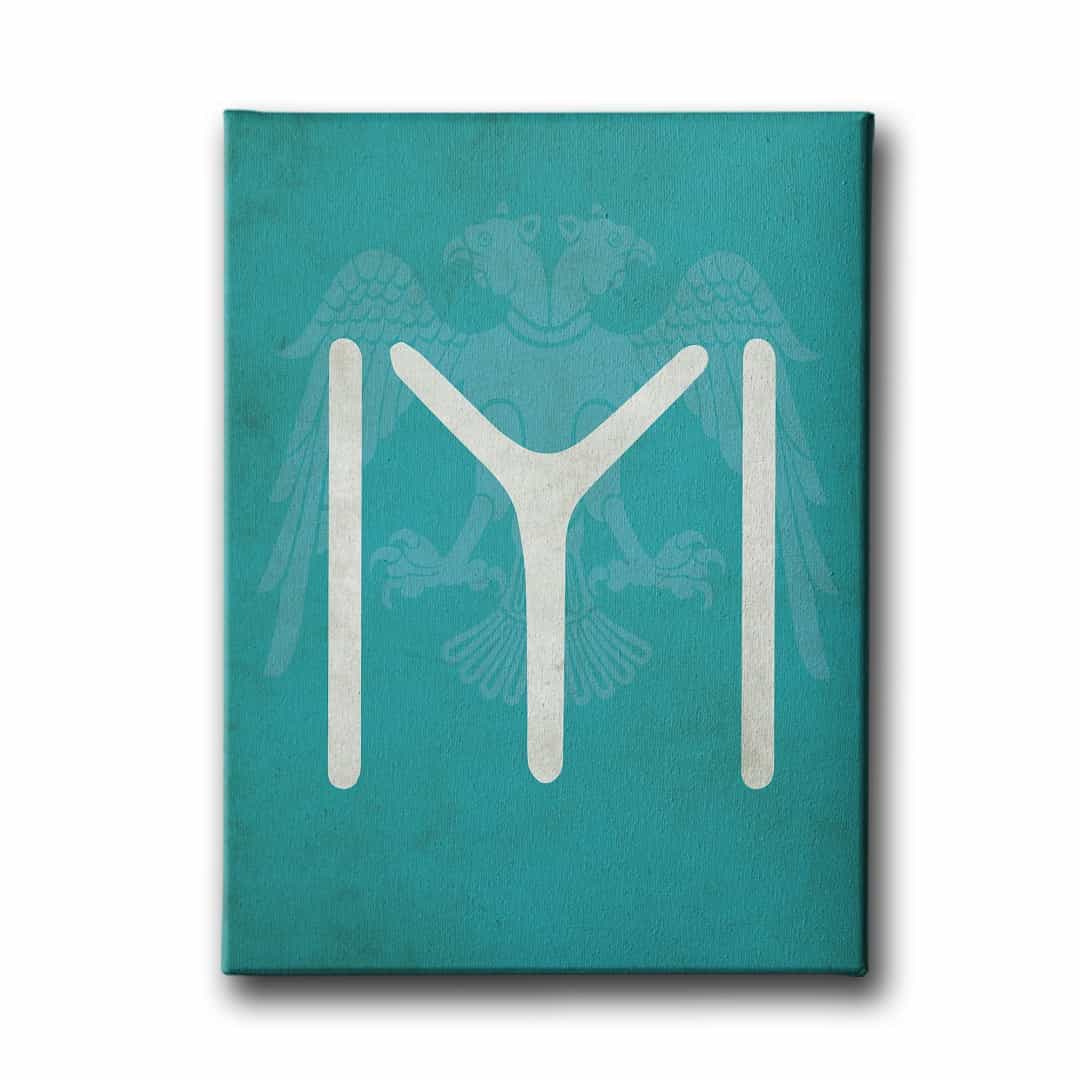 Cift Basli Kartal - Kayi Kanvas Tablo