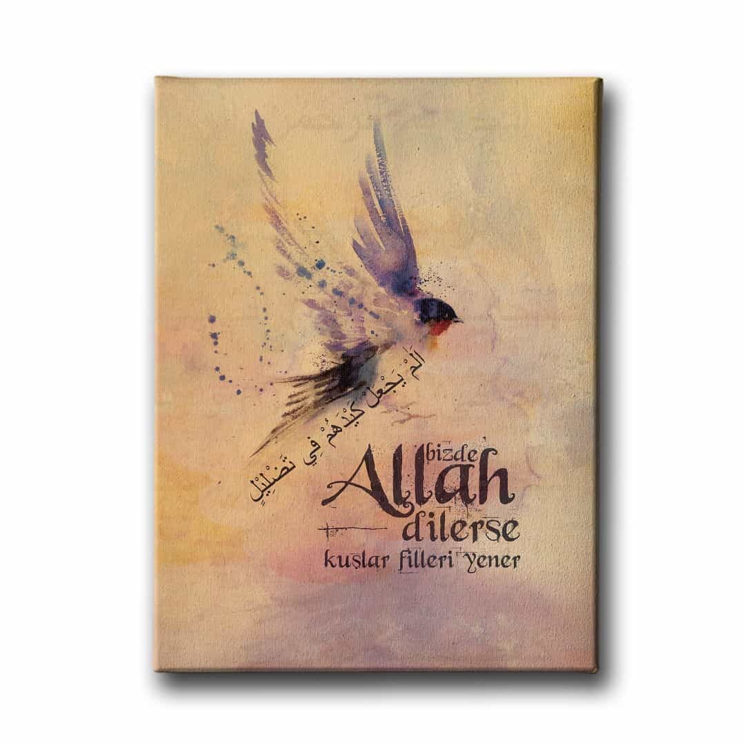 Fil Suresi Ebabil Kusu Dini Kanvas Tablo