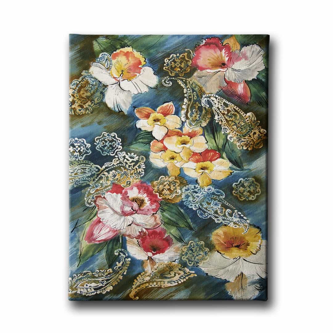 Cicekli Kanvas Tablo