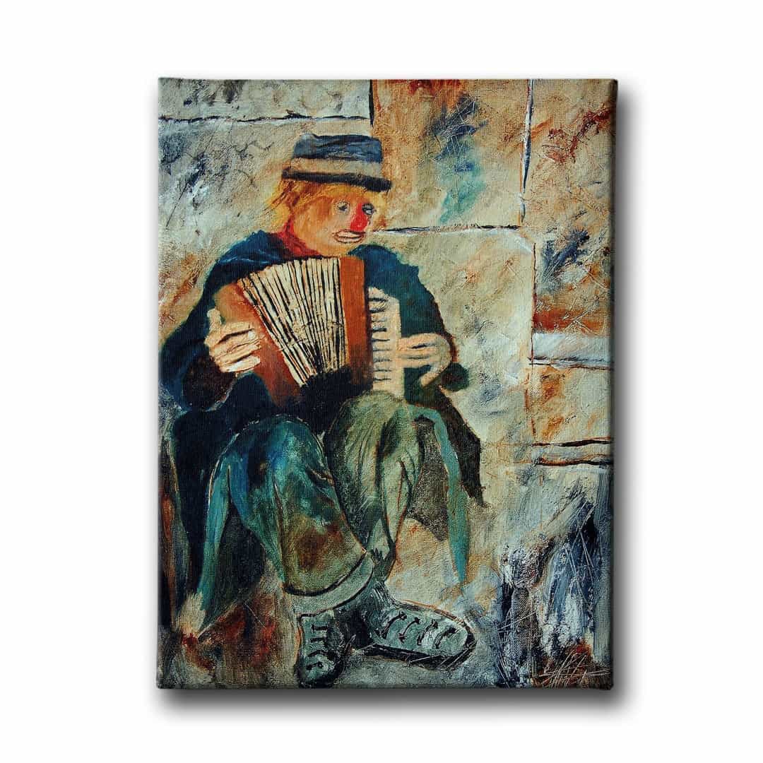 Akordion Calan Palyaco Kanvas Tablo