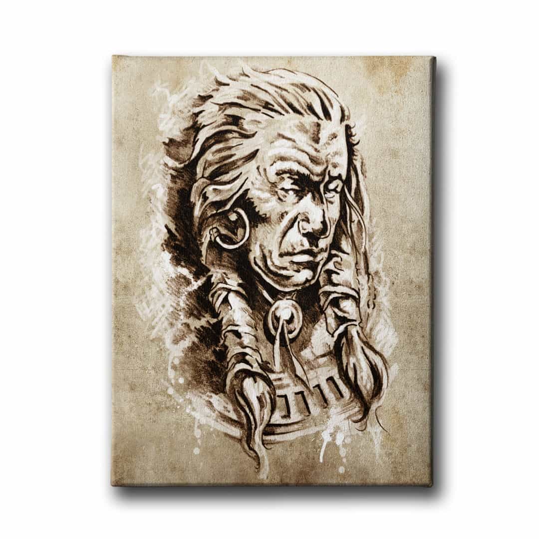 Kizilderili Portre Cizim  Canvas Tablo