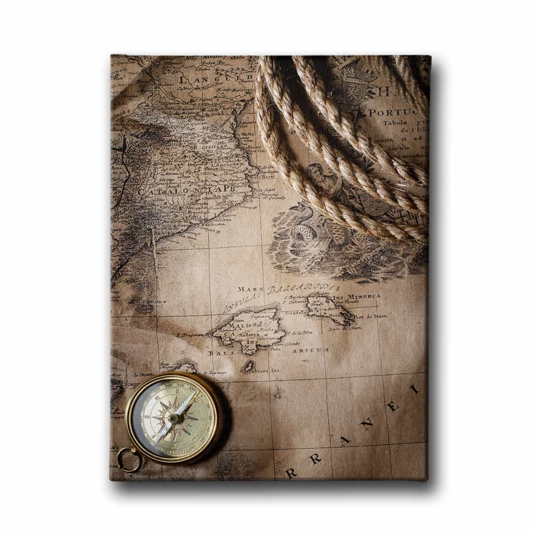 Eski Pusula  Haritasi Canvas Tablo