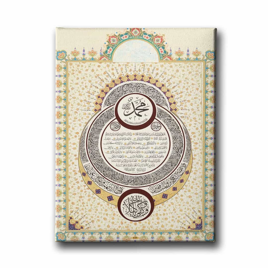 Hilye-i Serif Hilal Gorunumlu Motifli Tablo