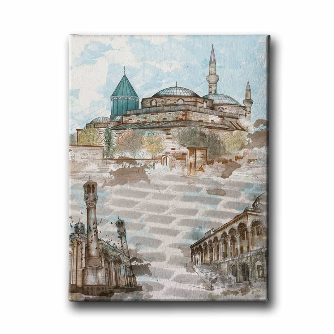 Mevlana Turbesi  Sultan Selim Cami Ve Aziziye Cami  Tablo