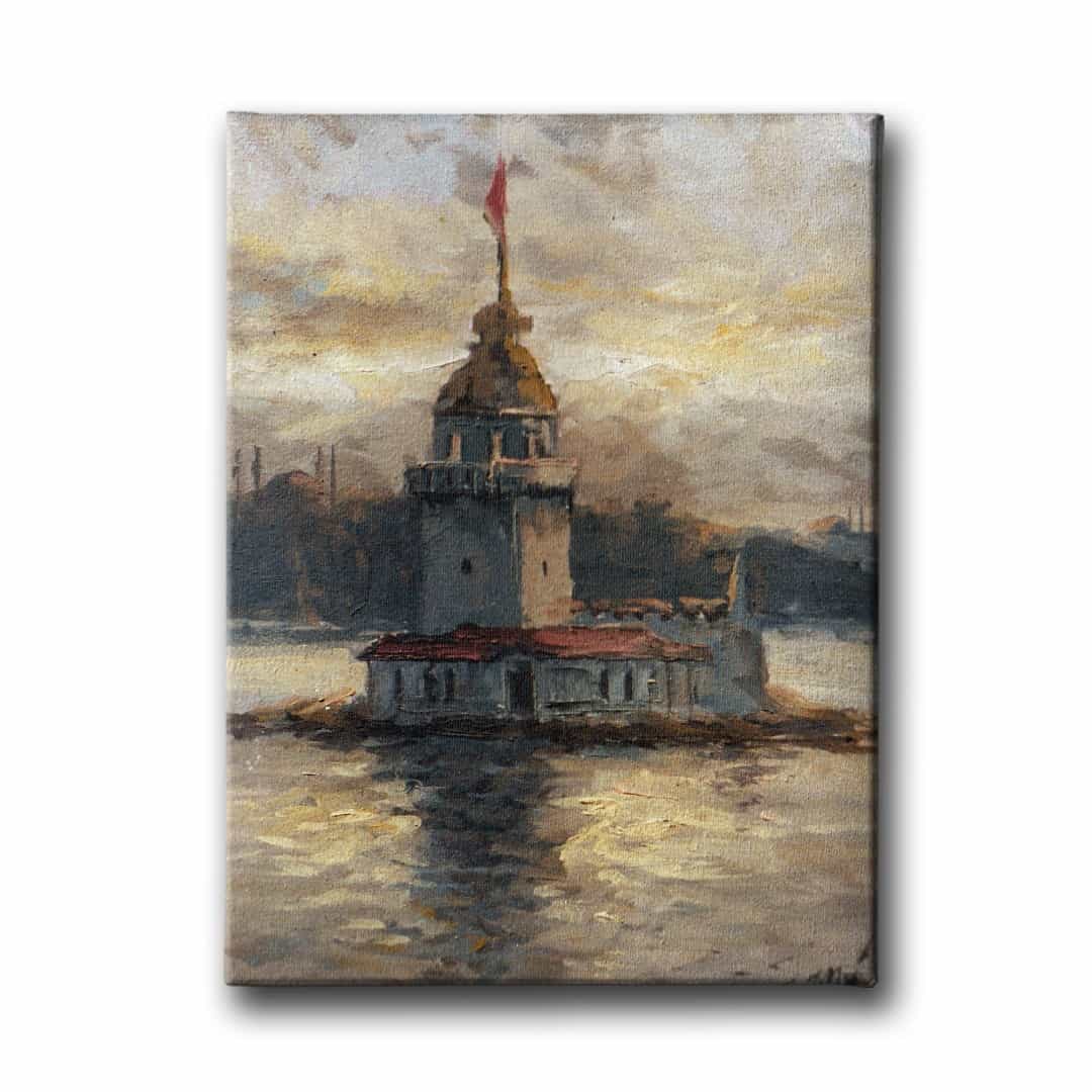 Kiz Kulesi Yagli Boya Kanvas Tablo
