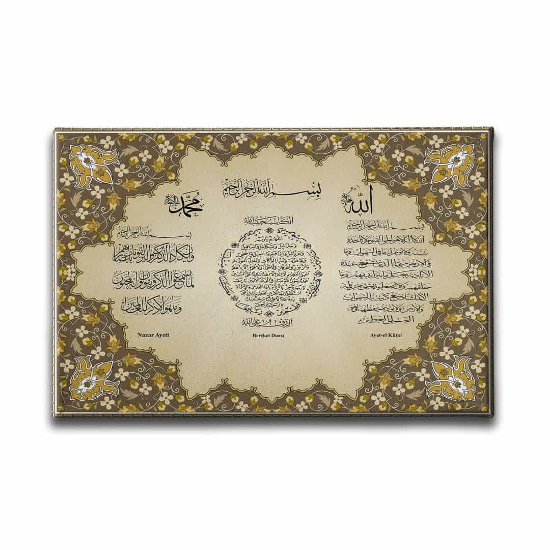 Ayet-el Kursi-bereket-nazar Ayeti  Ayetli Kanvas Tablo