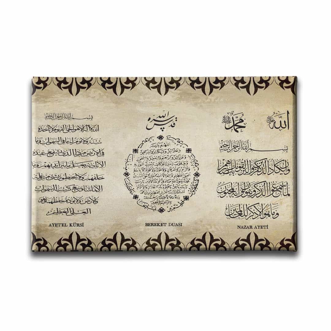Ayet-el Kursi-bereket-nazar Ayeti  Ayetli Kanvas Tablo
