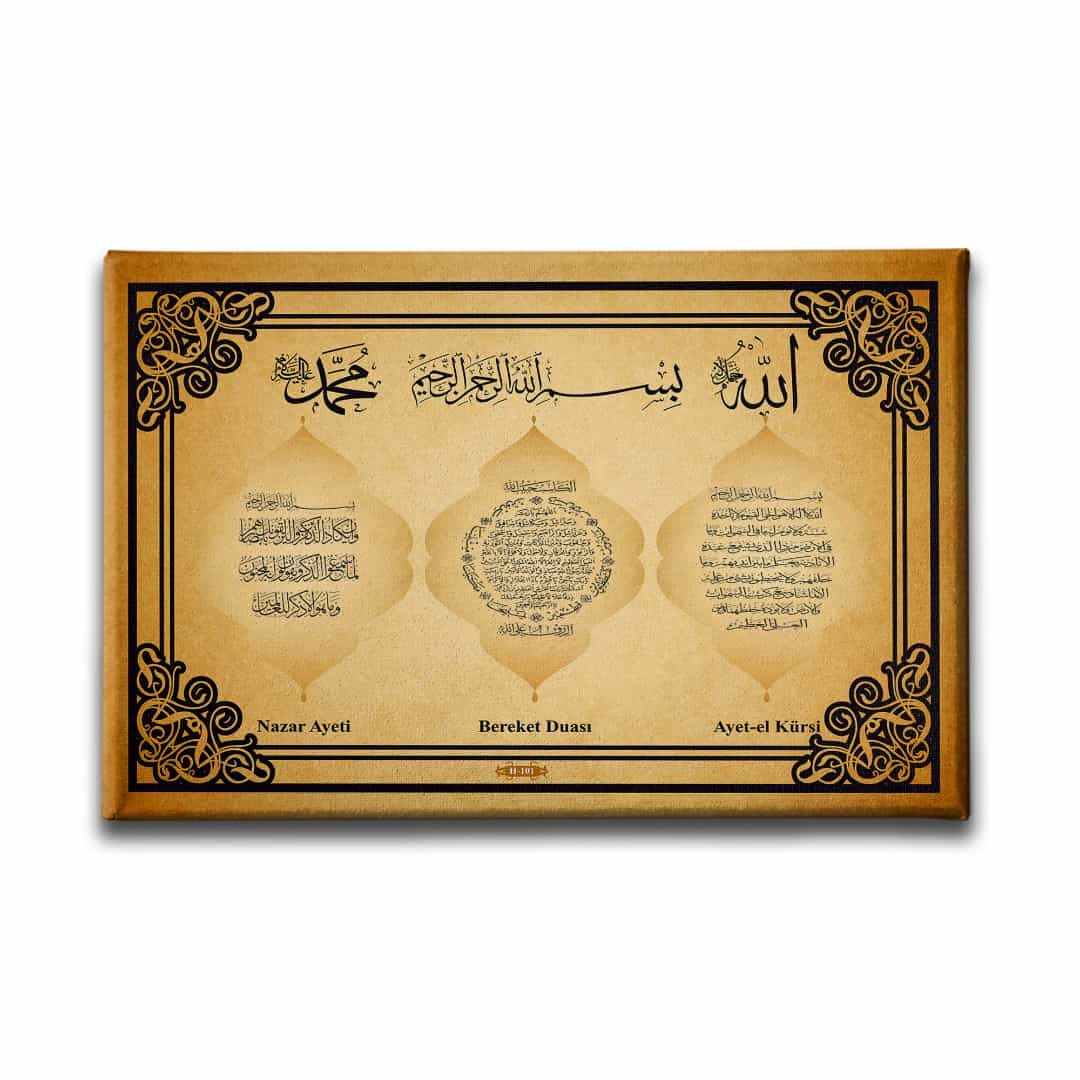 Nazar-bereket-ayet-el Kursi Ayetli Kanvas Tablo