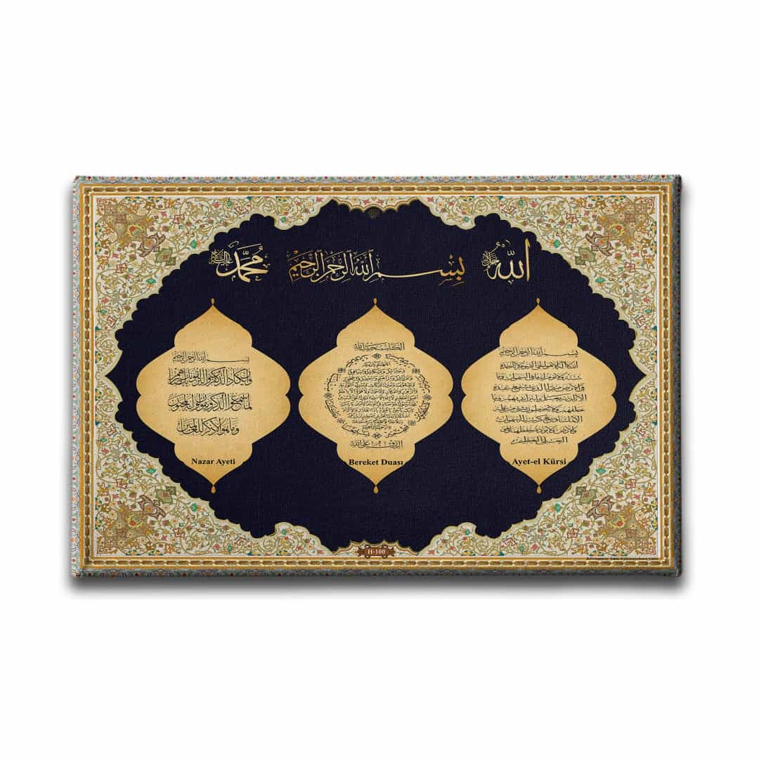 Nazar-bereket-ayet-el Kursi  Ayetli Kanvas Tablo